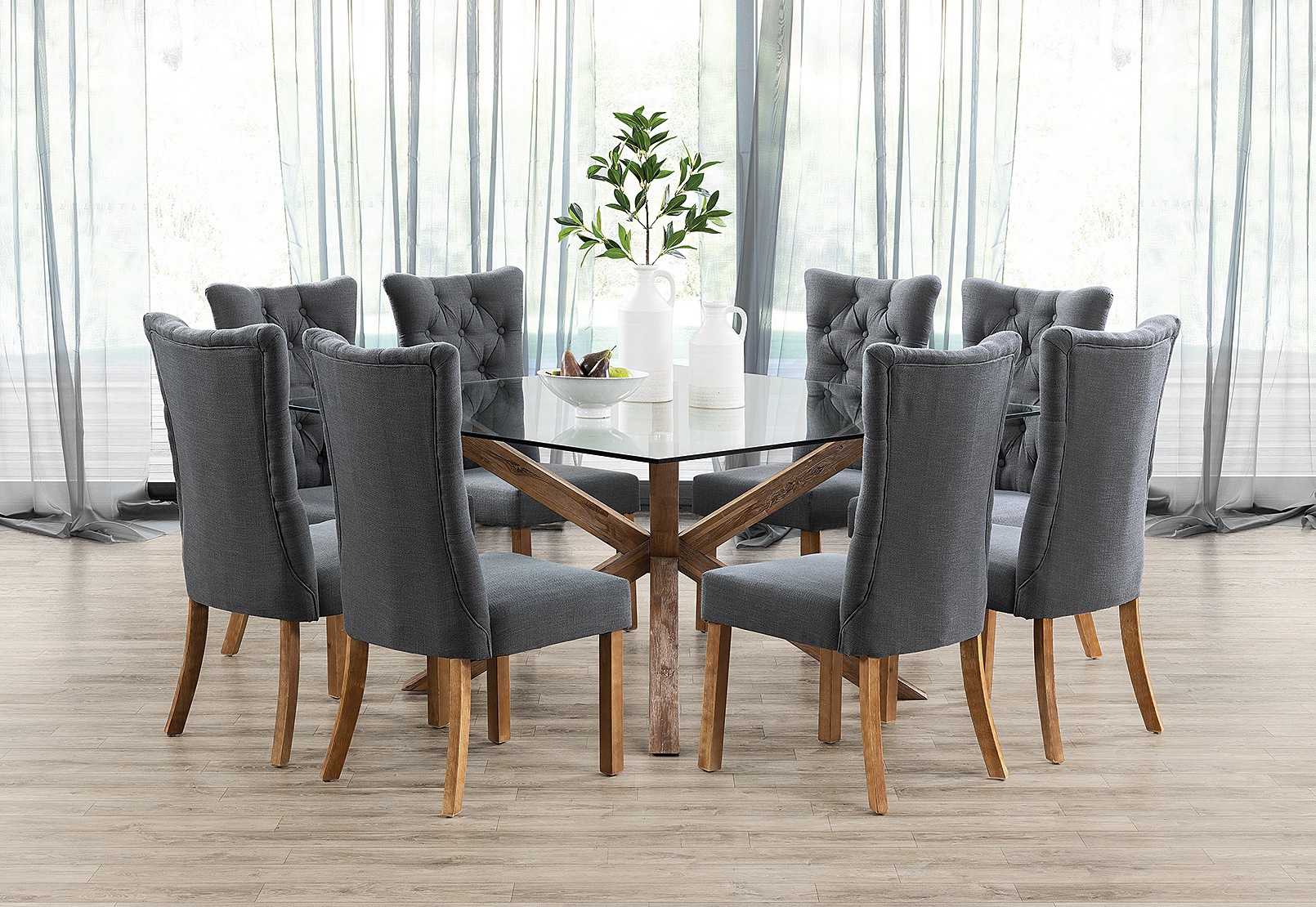 PROMENADE 9 Piece Dining Suite with Nottingham Dining Chairs – image 1 of 4