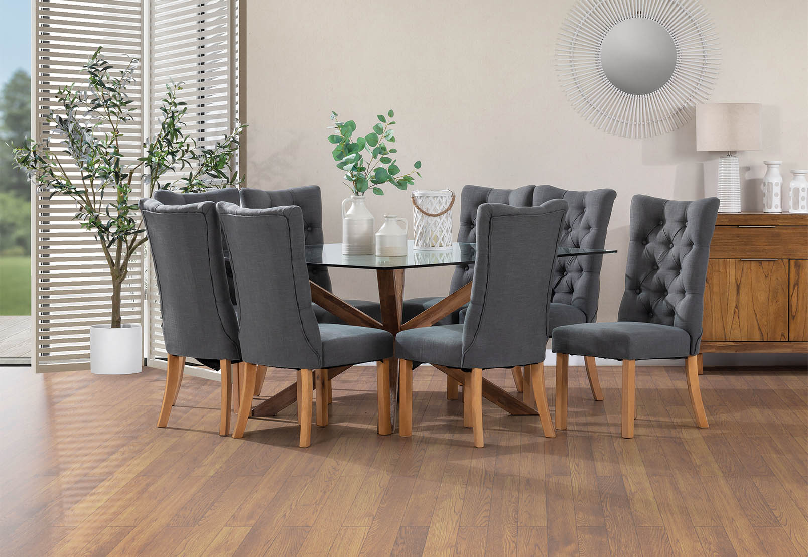 PROMENADE 9 Piece Dining Suite with Nottingham Dining Chairs – image 4 of 4