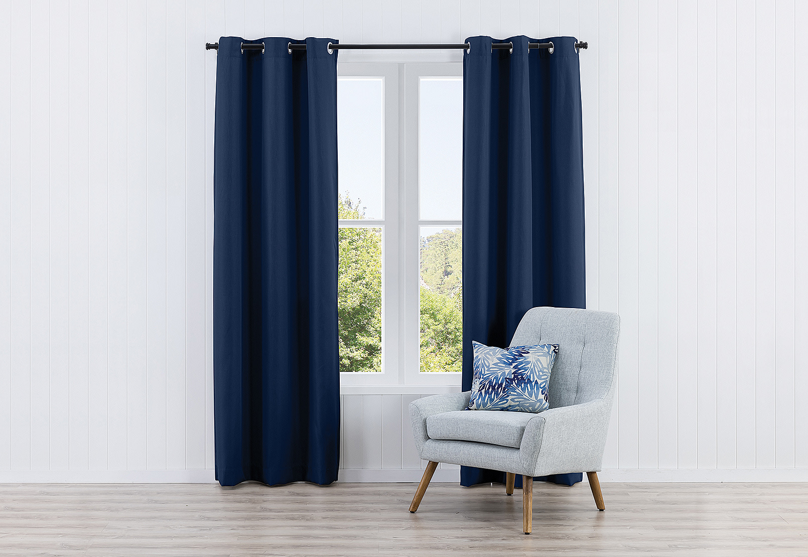 NASH Linen Look Triple Weave Eyelet Curtain 120 x 223cm – image 1 of 2
