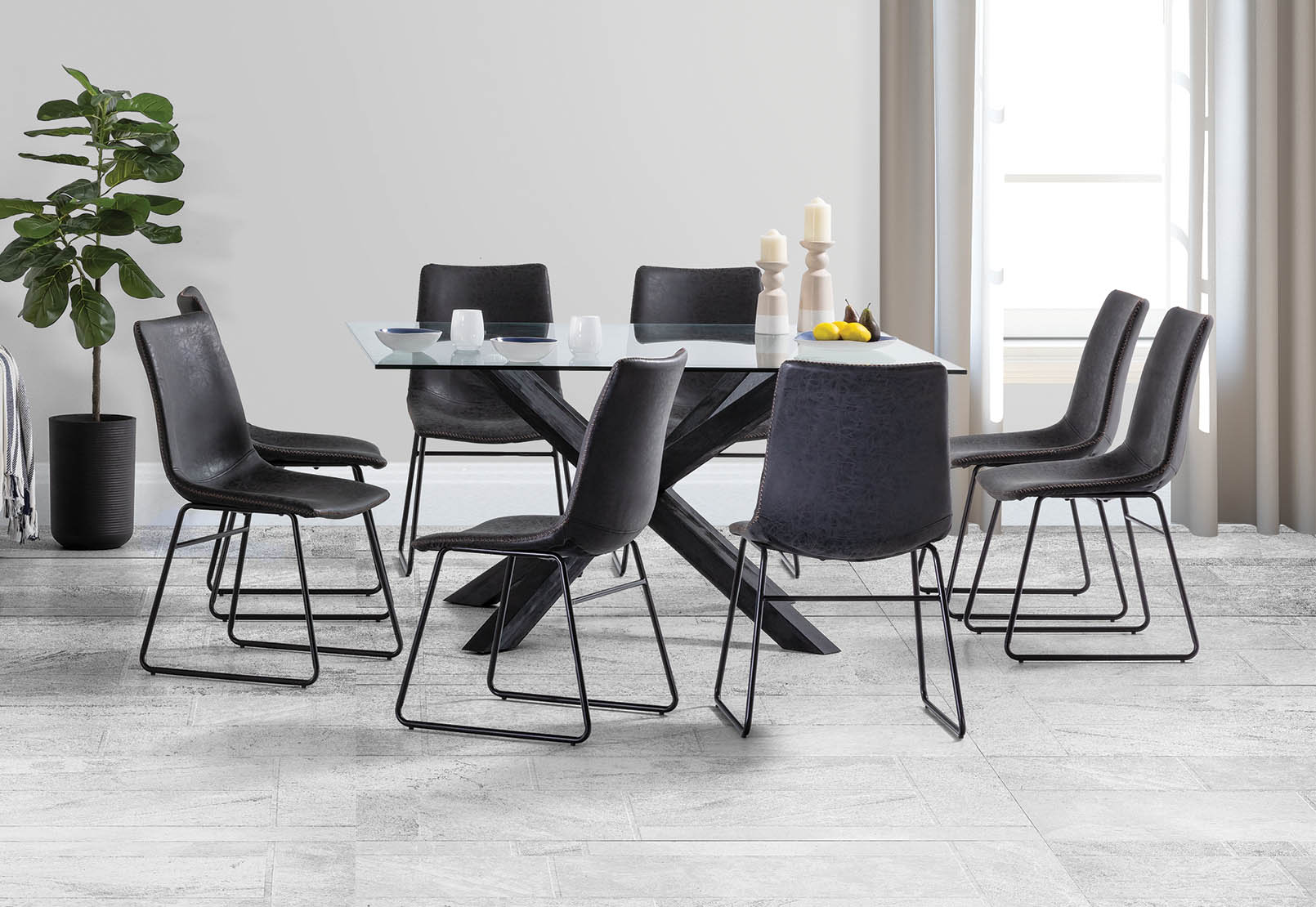 PROMENADE 9 Piece Dining Suite with Loire Dining Chairs – image 1 of 3
