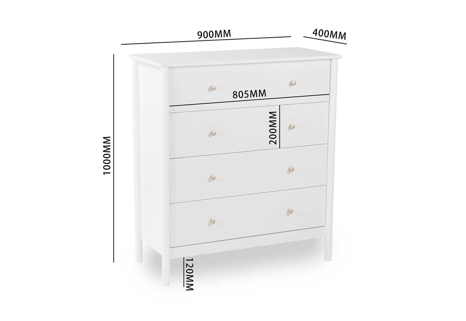 ROWLAND 4 Drawer Tall Chest (2Ctns) – image 6 of 8