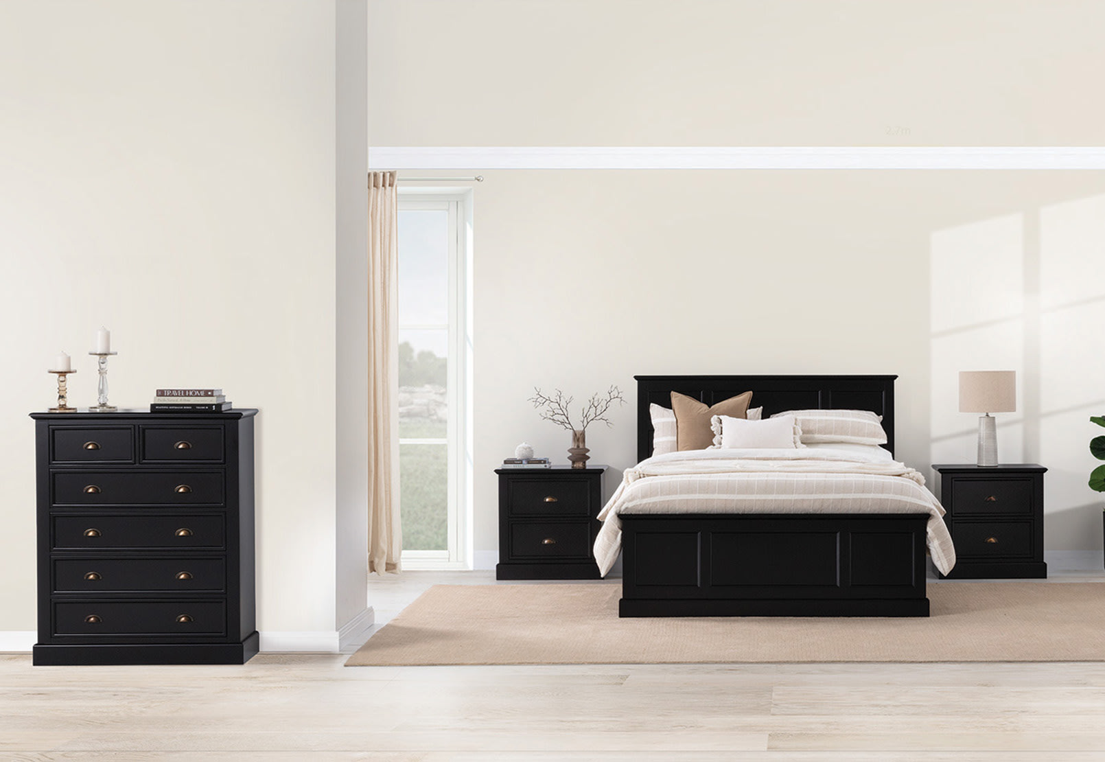 CHRYSTELLE 4 Piece King Tall Chest Bedroom Suite. – image 1 of 3