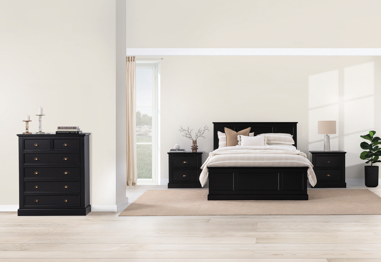 CHRYSTELLE 4 Piece Double Tall Chest Bedroom Suite. – image 1 of 3
