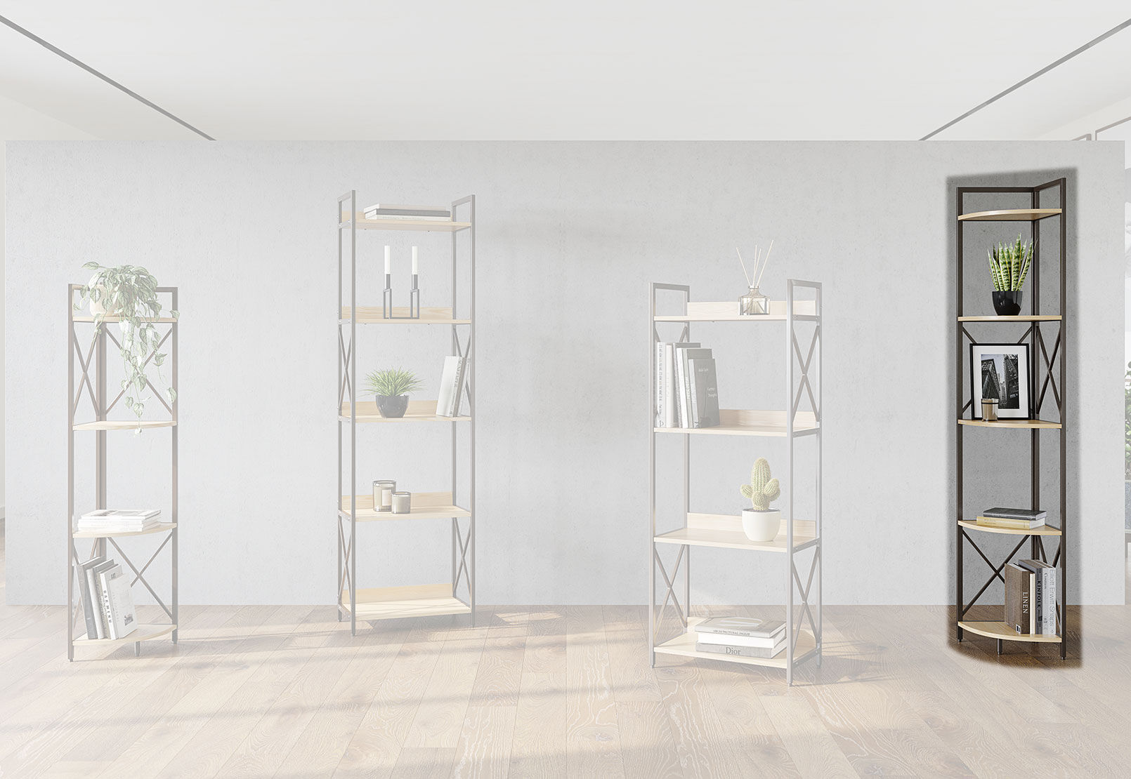 DUNN 5 Tier Corner Bookcase – image 1 of 7