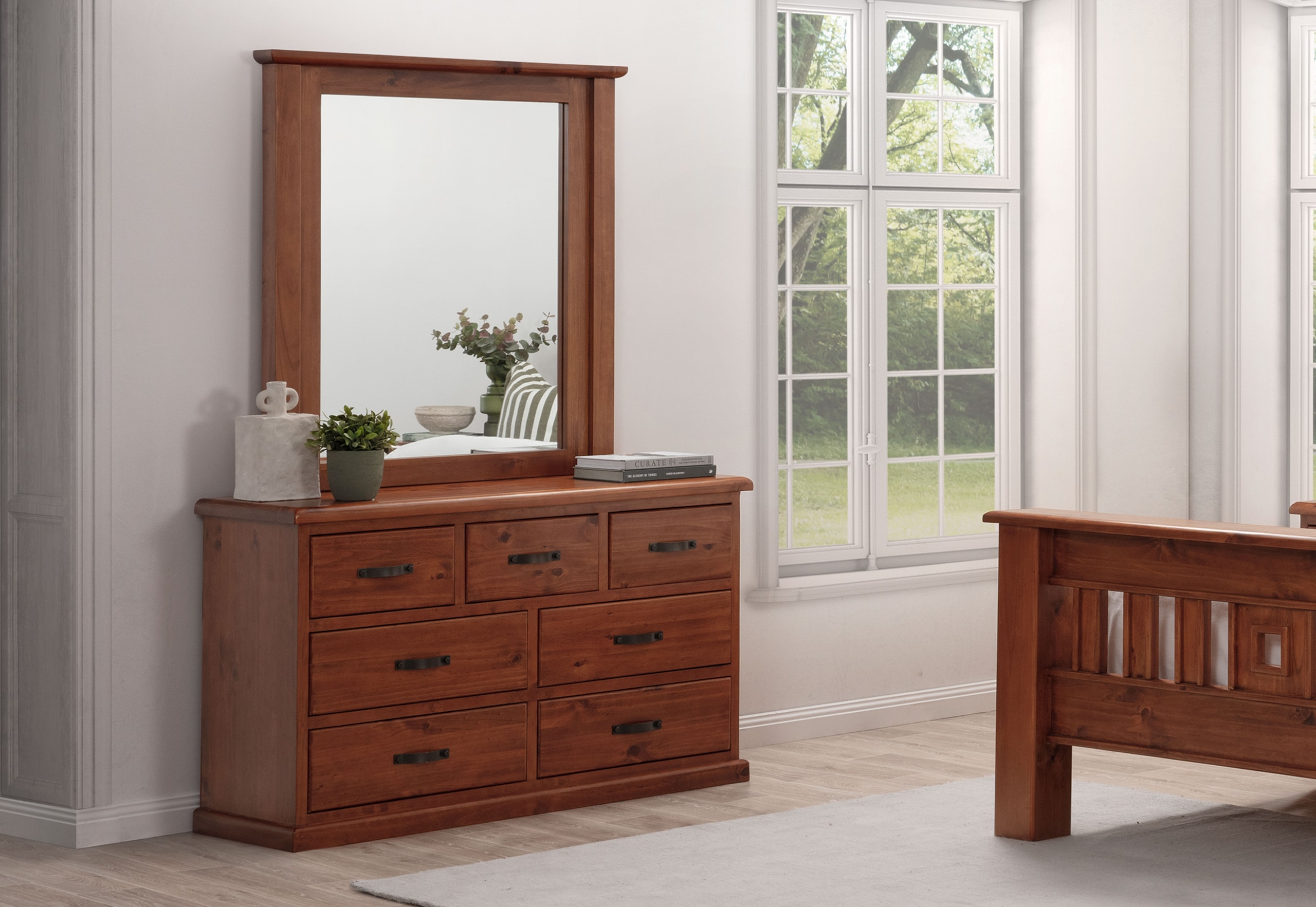 CALLAGHAN 7 Drawer Dresser with Mirror – image 1 of 9