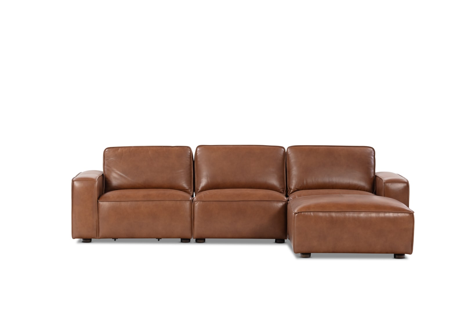 BARTELLE LEATHER 3.5 Seater Sofa with Ottoman – image 1 of 13