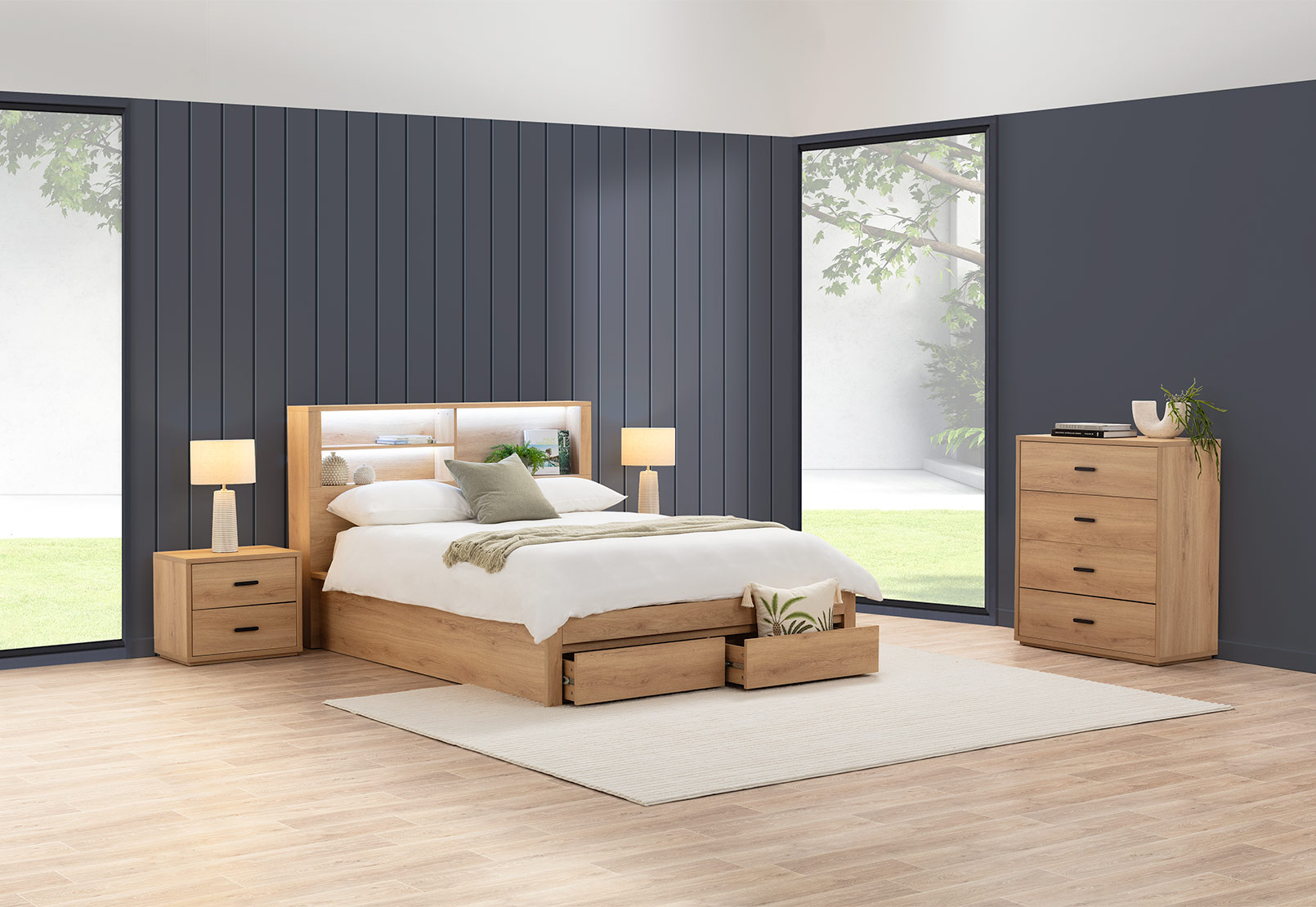 COLWYN BAY Queen Gas Lift Bed with 2 Drawers – image 24 of 26