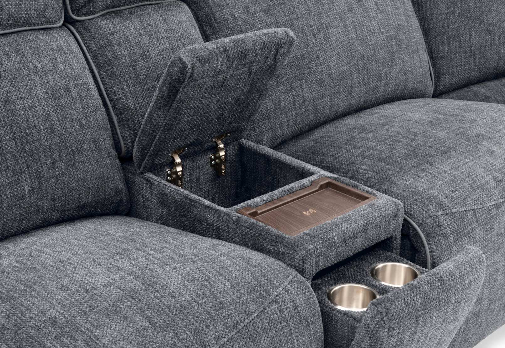 SEYMOUR FABRIC 5 Seater Corner Lounge with LHF Console – image 11 of 23