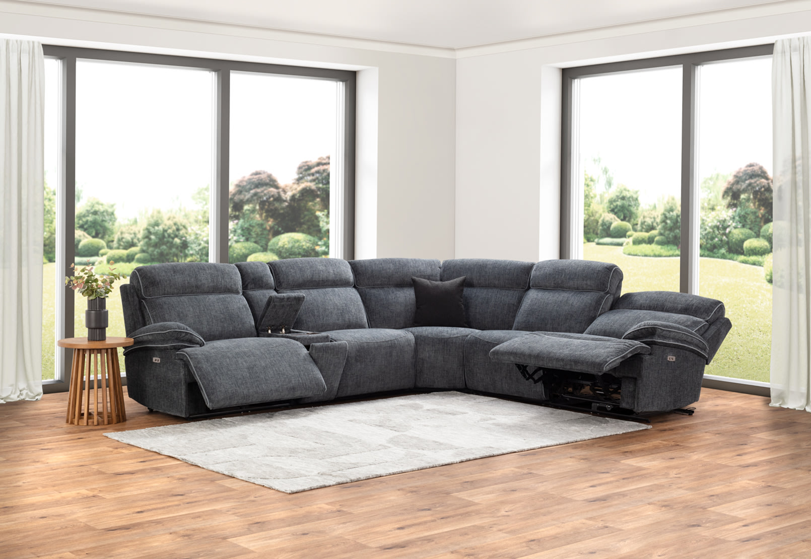 SEYMOUR FABRIC 5 Seater Corner Lounge with LHF Console – image 23 of 23
