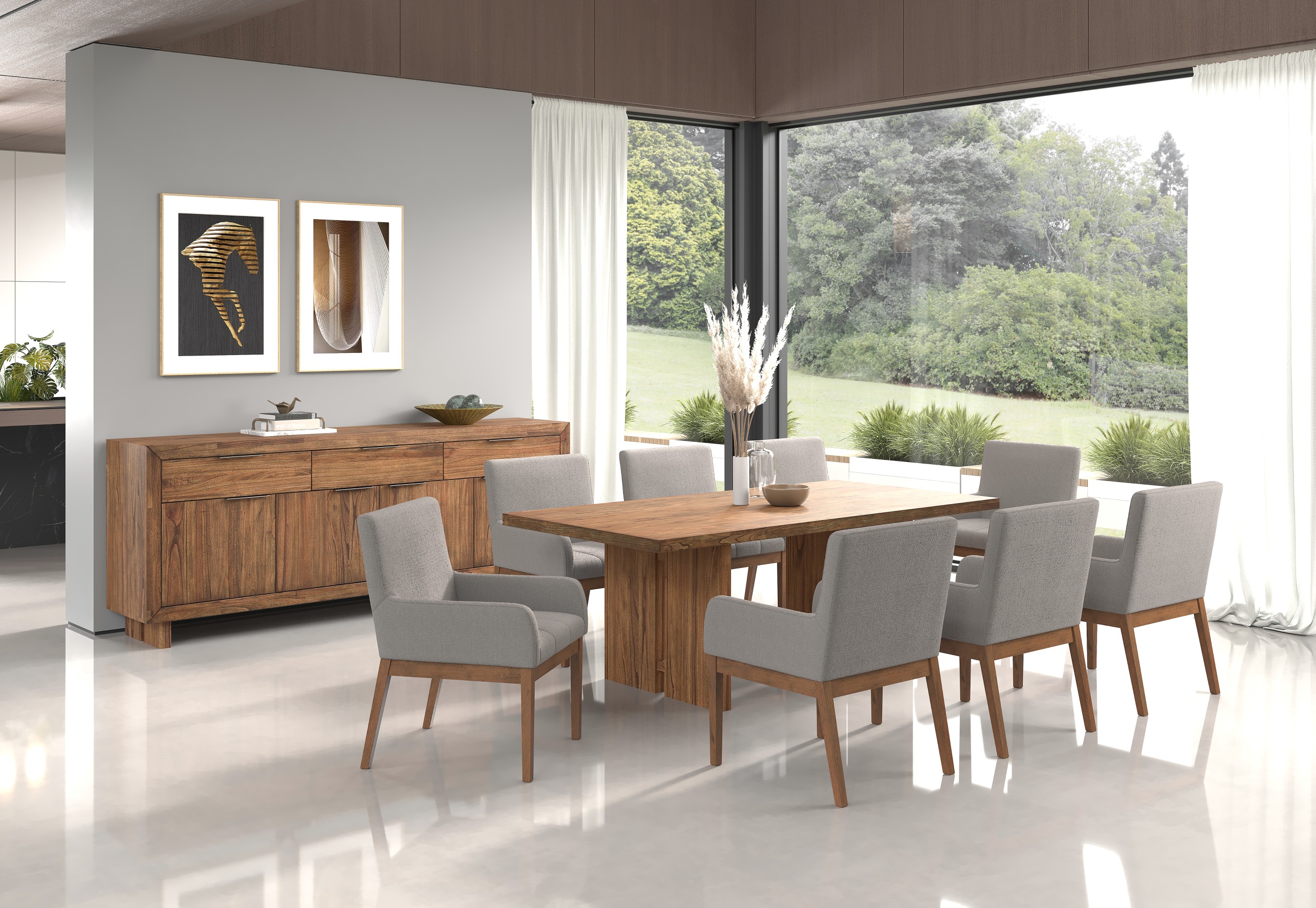 SORVINO 9 Piece Dining Suite with Lazarus Dining Chairs – image 1 of 3