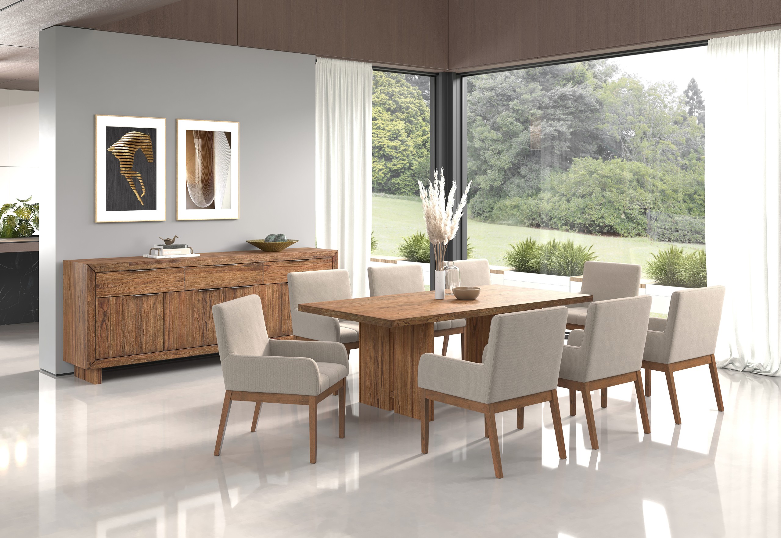 SORVINO 9 Piece Dining Suite with Lazarus Dining Chairs – image 1 of 3