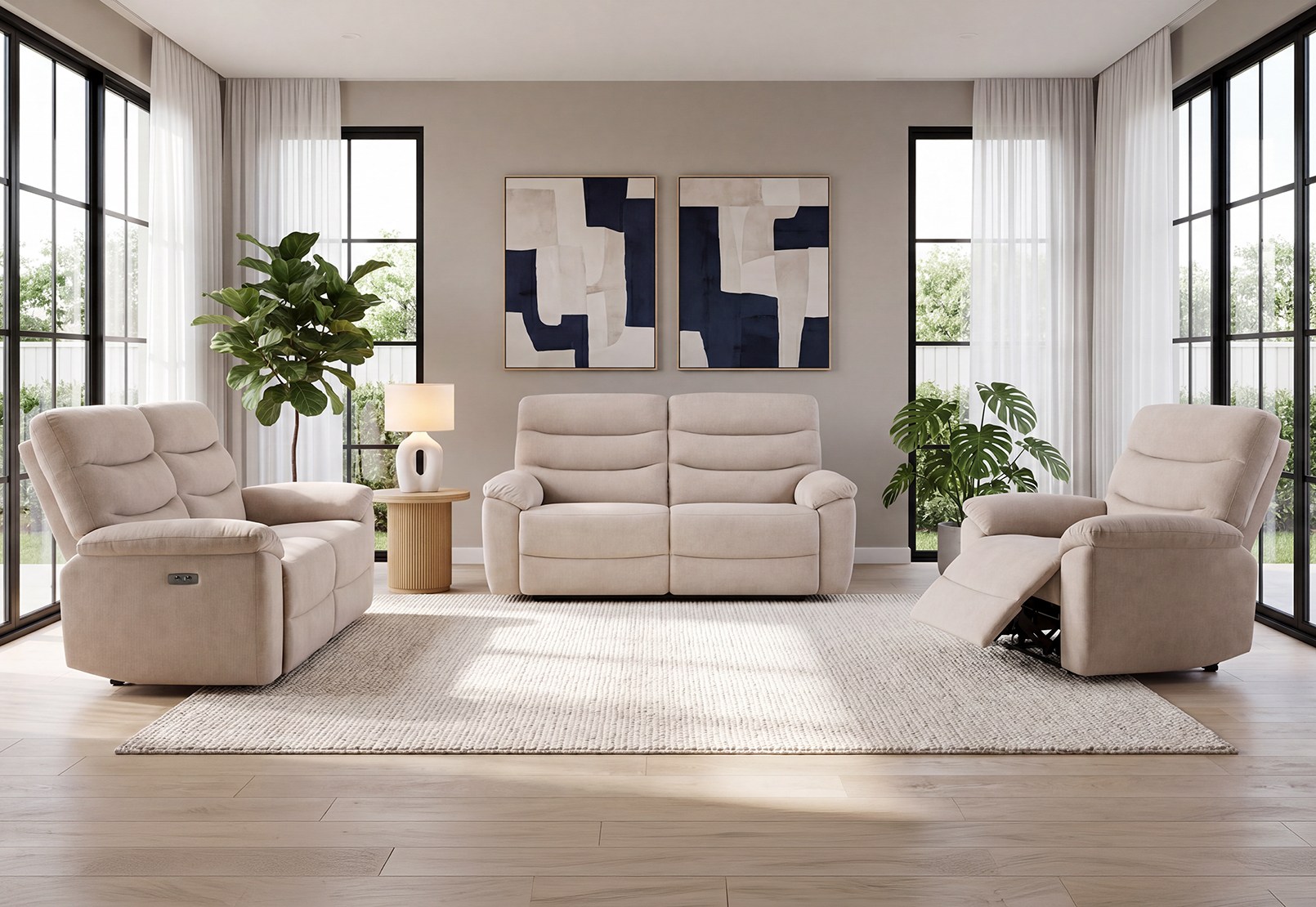 REUBEN FABRIC 3 Seater Electric Recliners – image 12 of 12