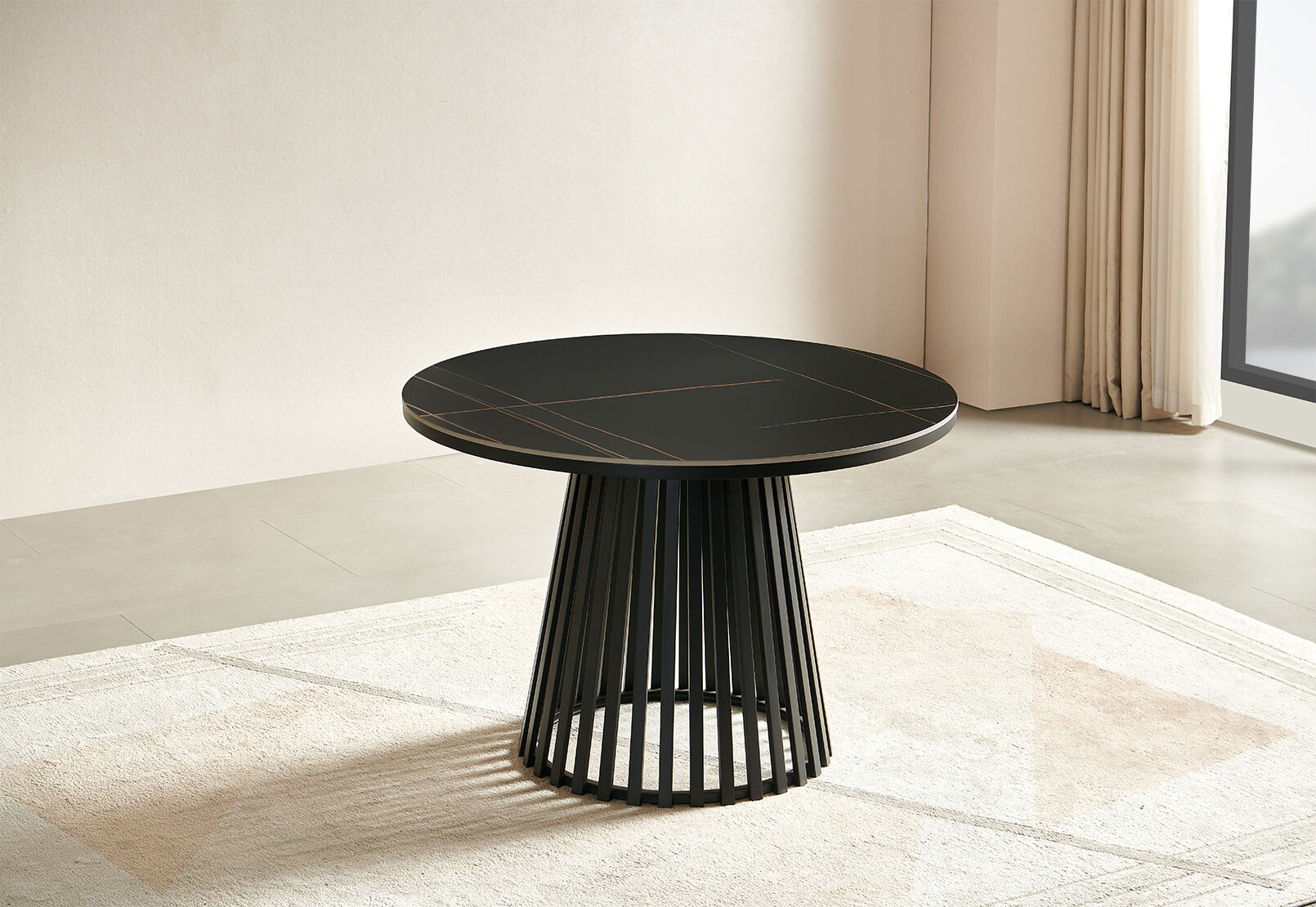 MCGUIRE Black 1100 Round Dining Table – image 5 of 5