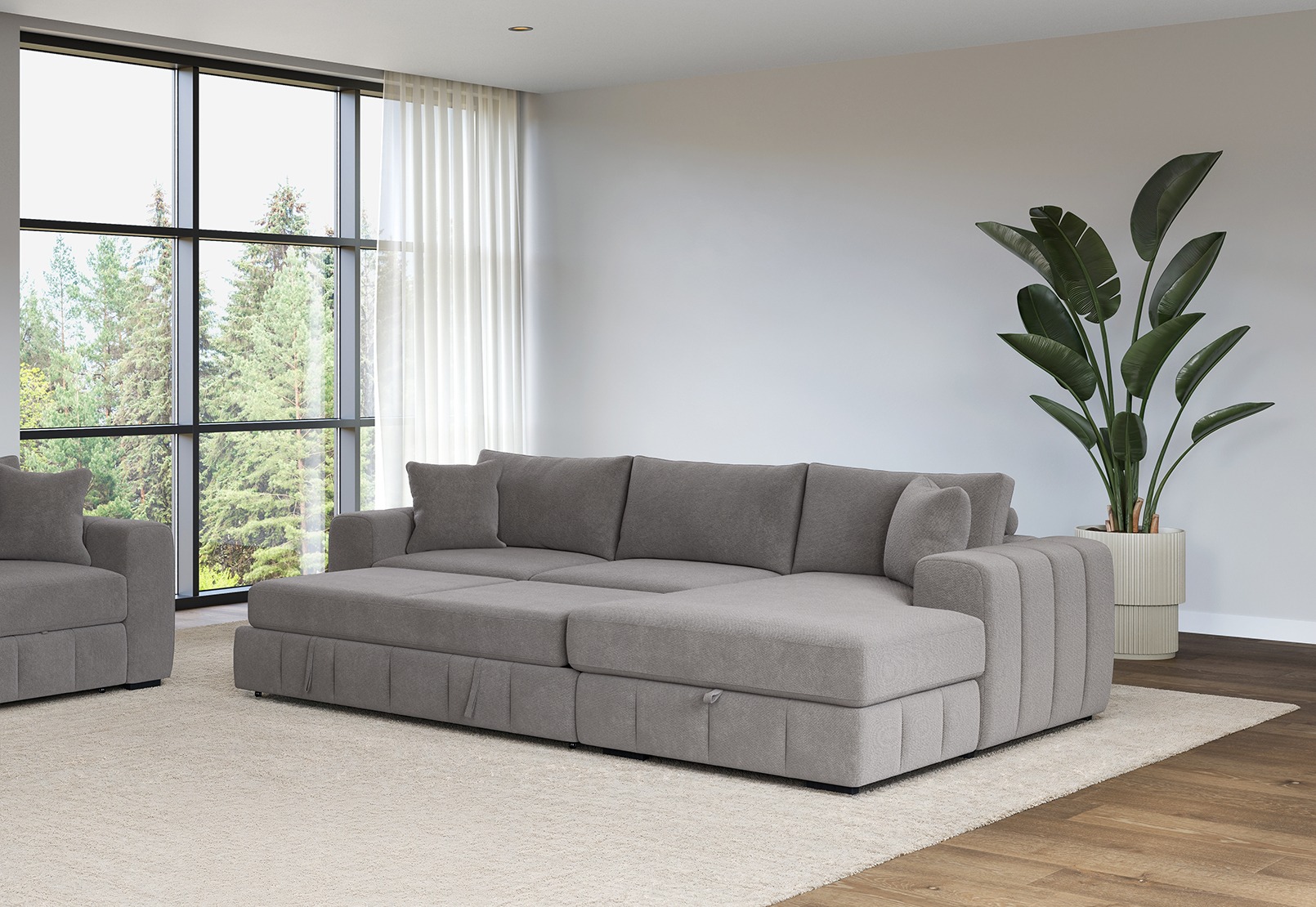 ANWEN FABRIC 3S RHF Chaise with Sofa Bed – image 15 of 17