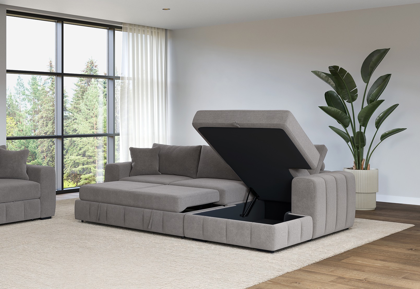 ANWEN FABRIC 3S RHF Chaise with Sofa Bed – image 17 of 17
