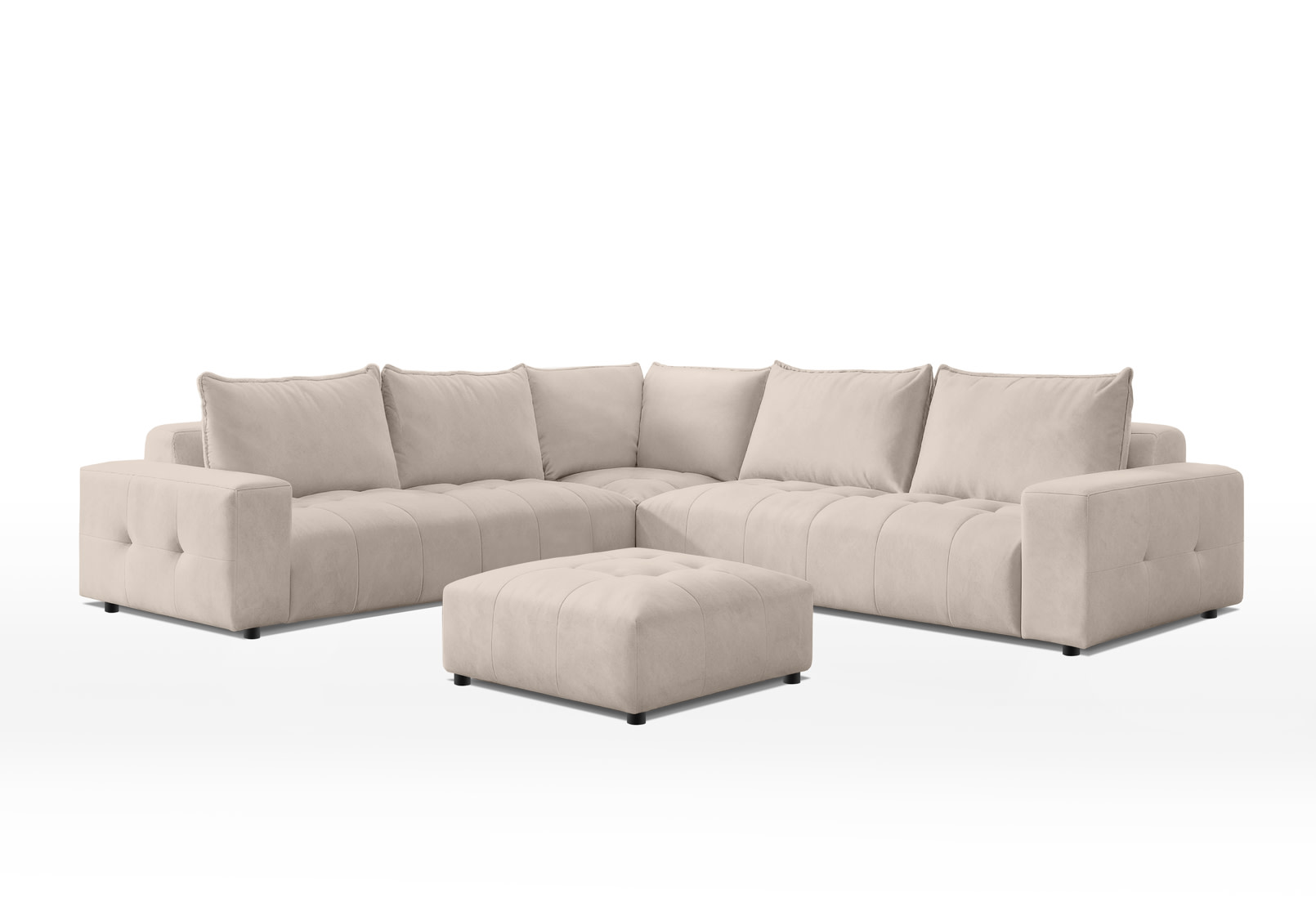 MAGNAR FABRIC 5 Seater Corner Lounge with Ottoman – image 2 of 8