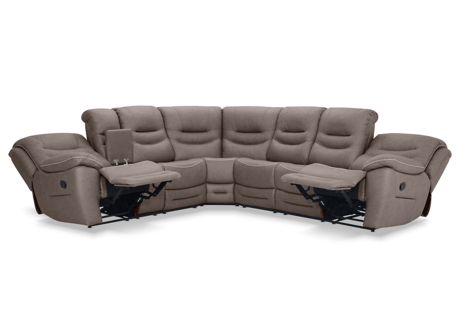FEDERER FABRIC 6 Seater Corner Lounge with  Console – image 4 of 12
