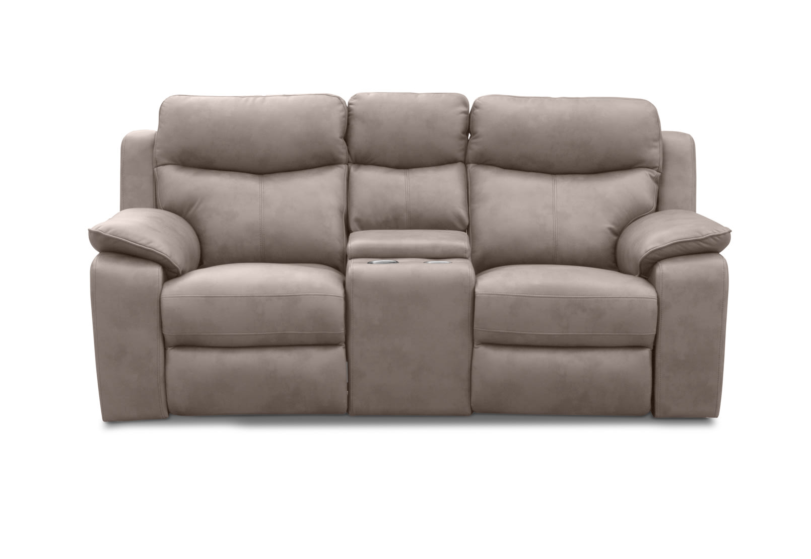 BURLINGTON FABRIC 2 Seater Manual Recliner with Console – image 1 of 12