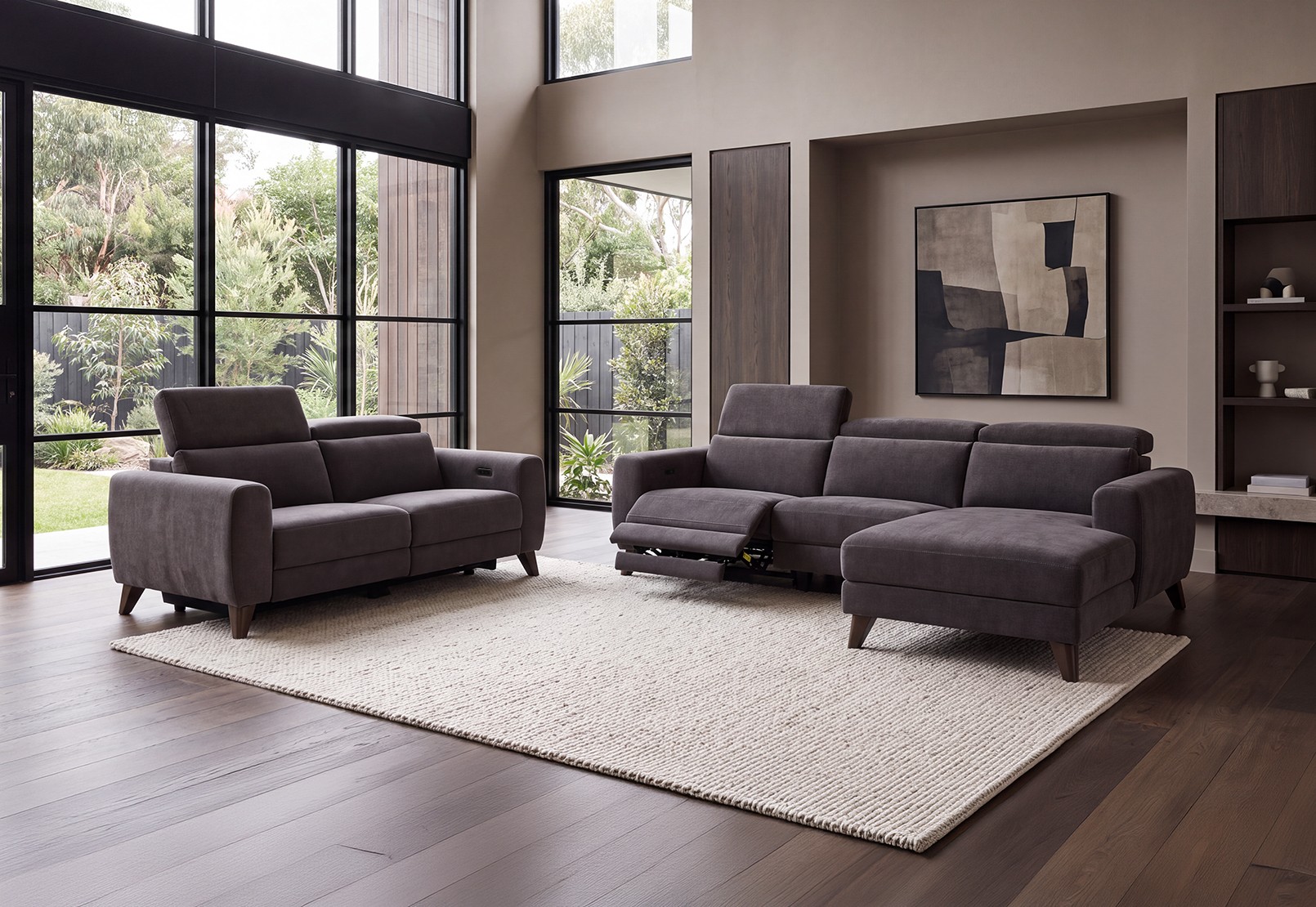 SPECTRA FABRIC 3 Seater Electric Recliner with Right Hand Facing Chaise – image 10 of 10