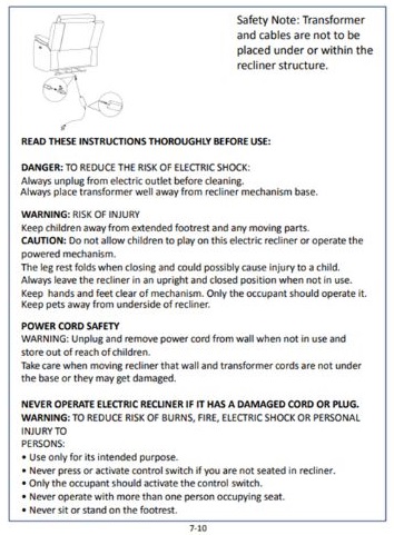 Electric Recliner Safety
