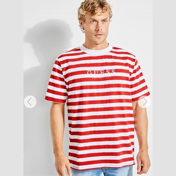 guess striped tee mens