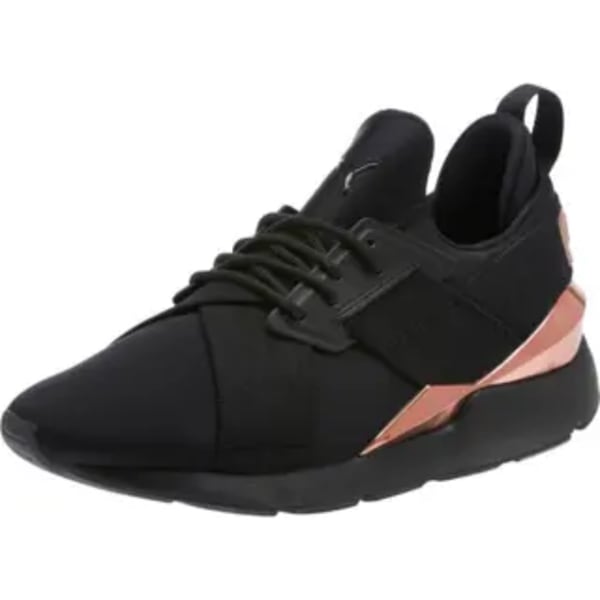 black and rose gold puma muse