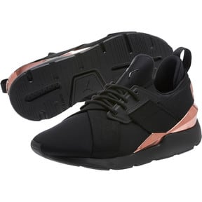 puma muse en pointe black and rose gold