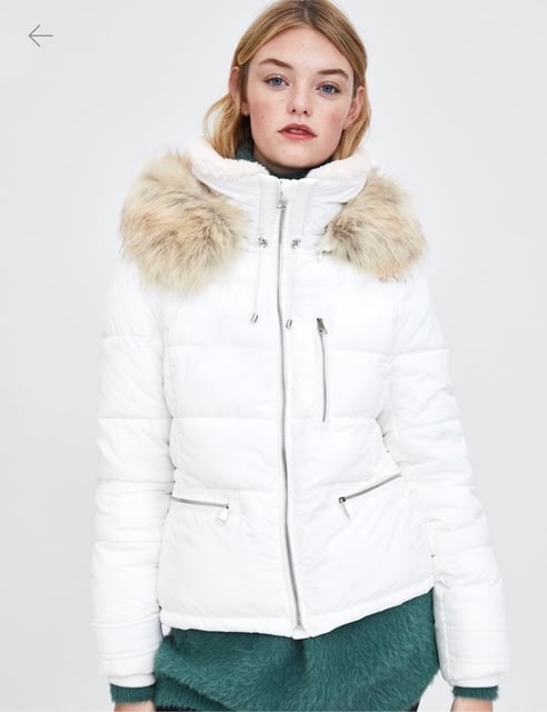 zara beige puffer jacket