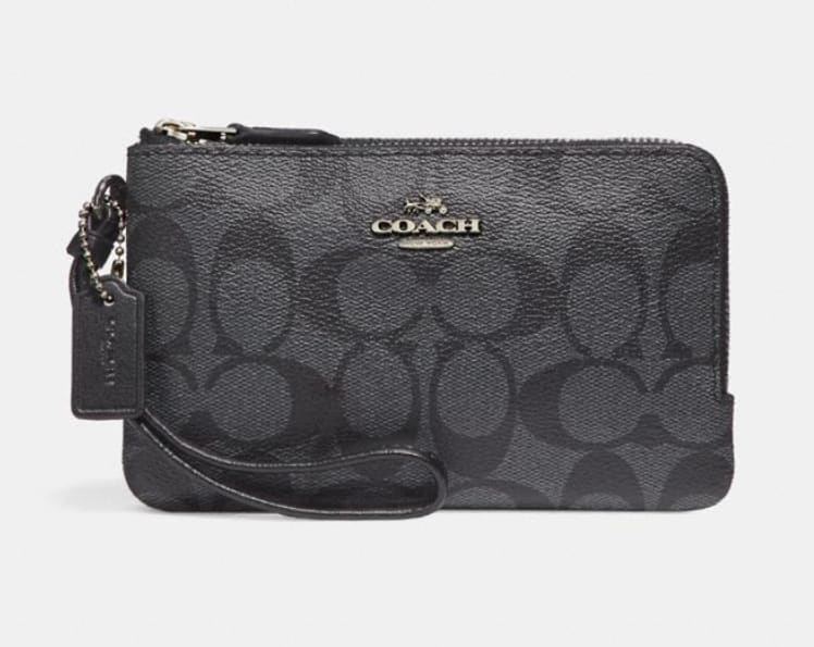 Coach black double zip wristlet clearance