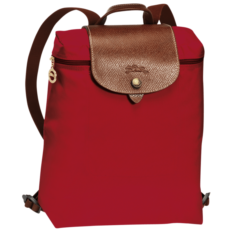 longchamp le pliage backpack red