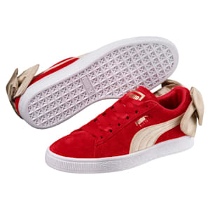 red and gold puma suede