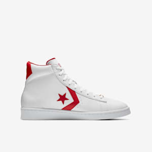 converse pro leather white red