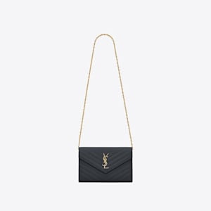 monogram chain wallet in grain de poudre embossed leather