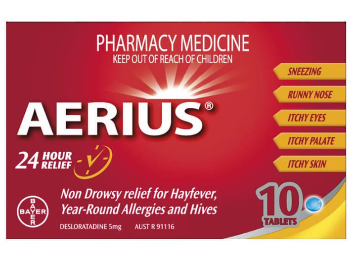 aerius desloratadine 5mg supplement 10 tablets