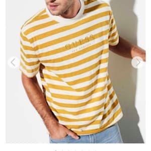 guess striped shirt orange