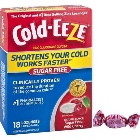 cold eeze cold remedy sugar free lozenges wild cherry 18 lozenges