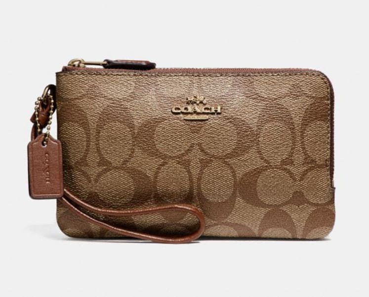 Coach double zip wristlet clearance