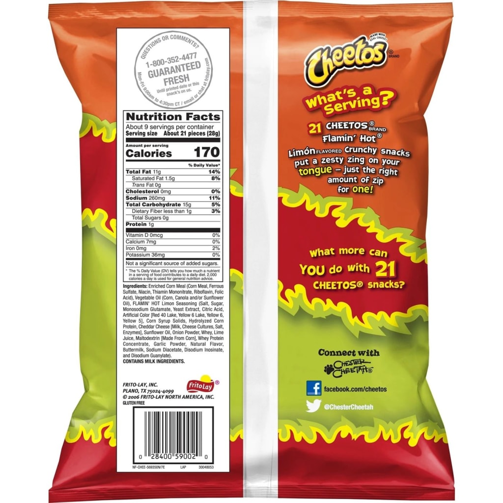 Cheetos Crunchy Flamin Hot Limon Cheese Flavored 241g