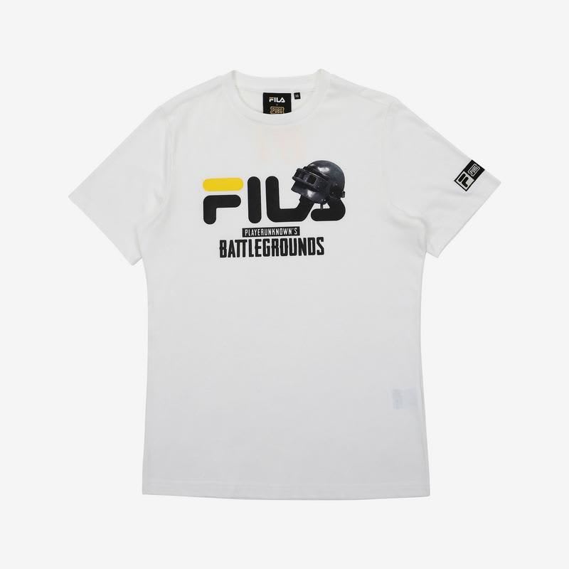 white fila logo t shirt