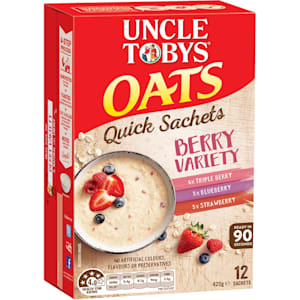 Uncle Toby S Quick Sachets Berry Variety Oats 12 Packs