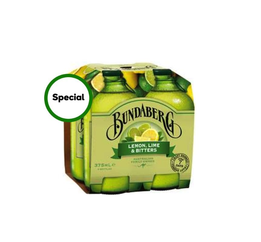 Bundaberg Lemon Lime Bitters 4x375ml