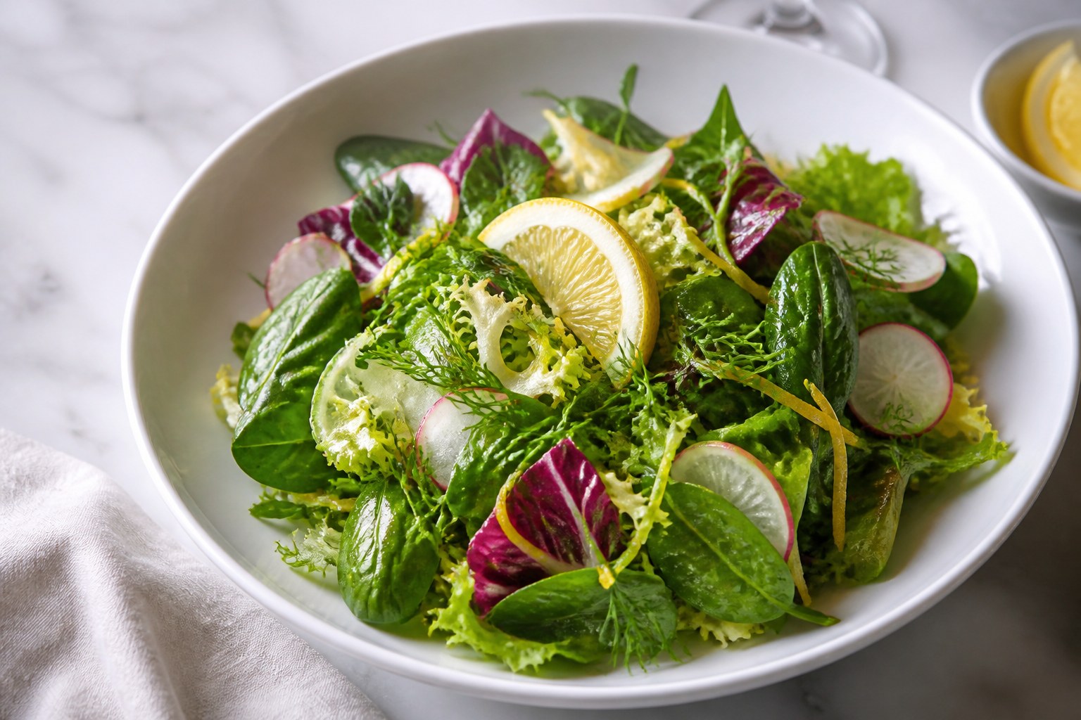Compound salad with lemon vinaigrette