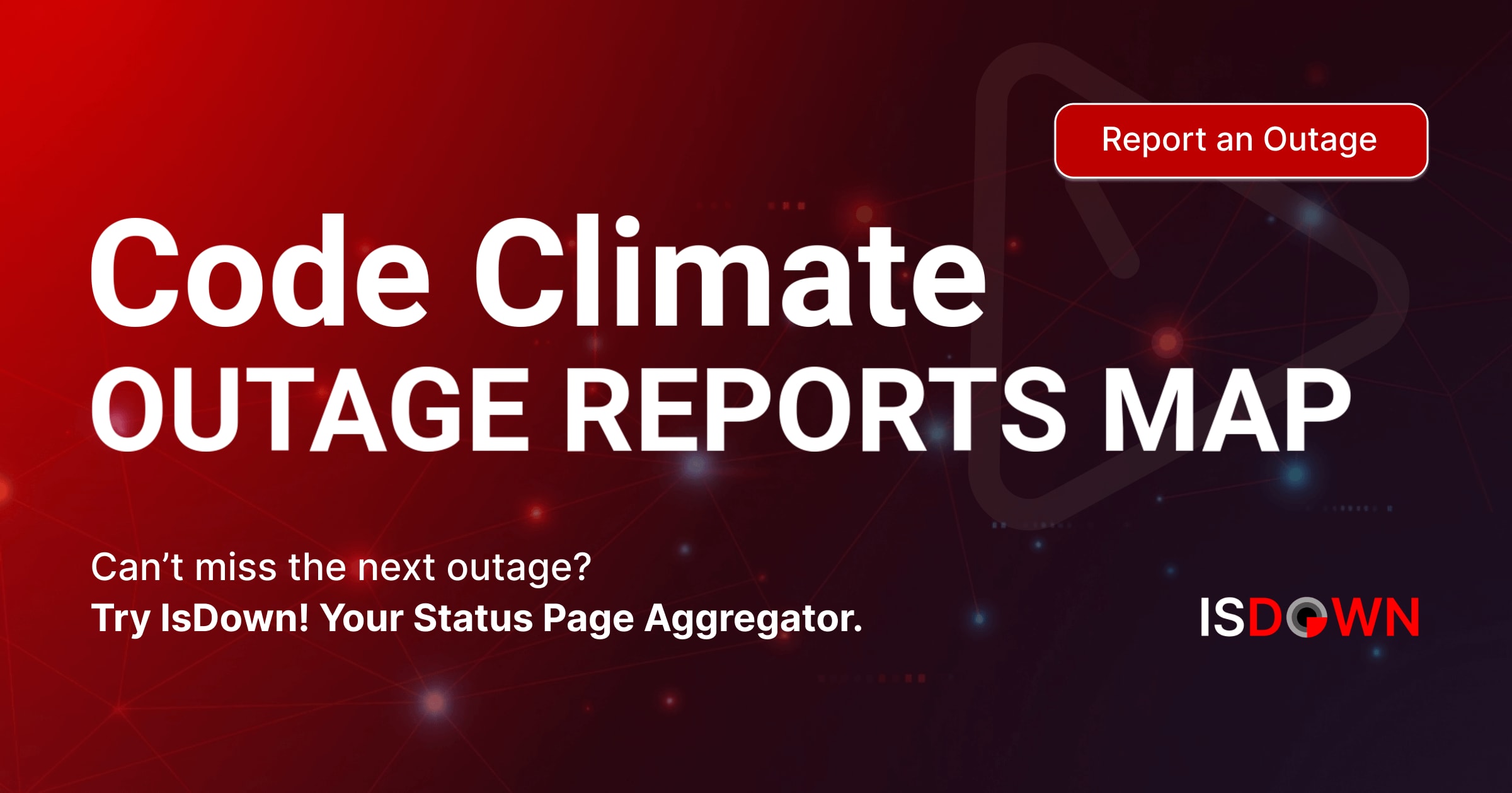 Sample Code Climate Report Code Climate Outage Reports Map | IsDown