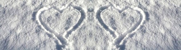 hearts in snow