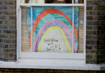 rainbow in window image