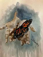 Monarch Butterfly in Jesus' hands