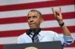 Obama before an American flag