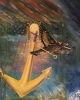 gold anchor painting