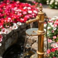 AI generated image of gold water pump
