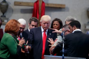 Trump being prayed for image